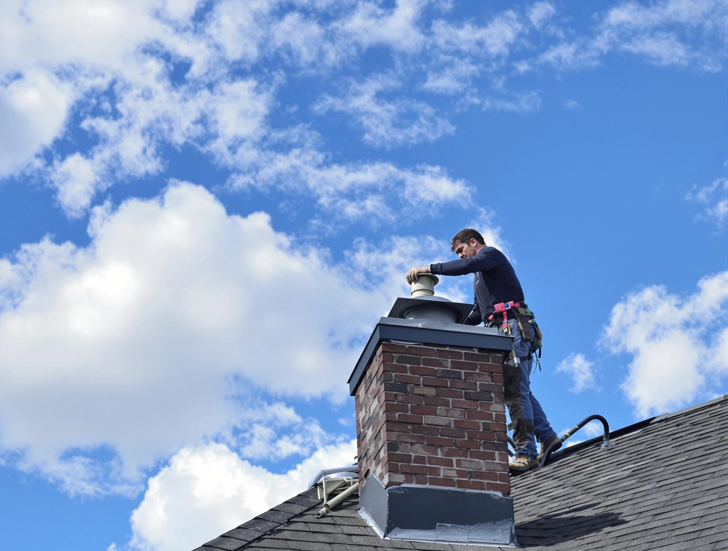 Hopewell Chimney Sweep installing a sturdy chimney cap in Hopewell, PA