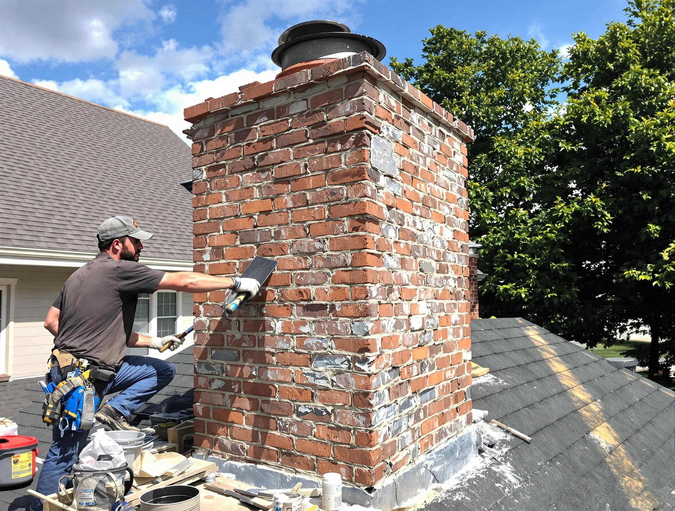 Completed chimney rebuild by Hopewell Chimney Sweep in Hopewell, PA