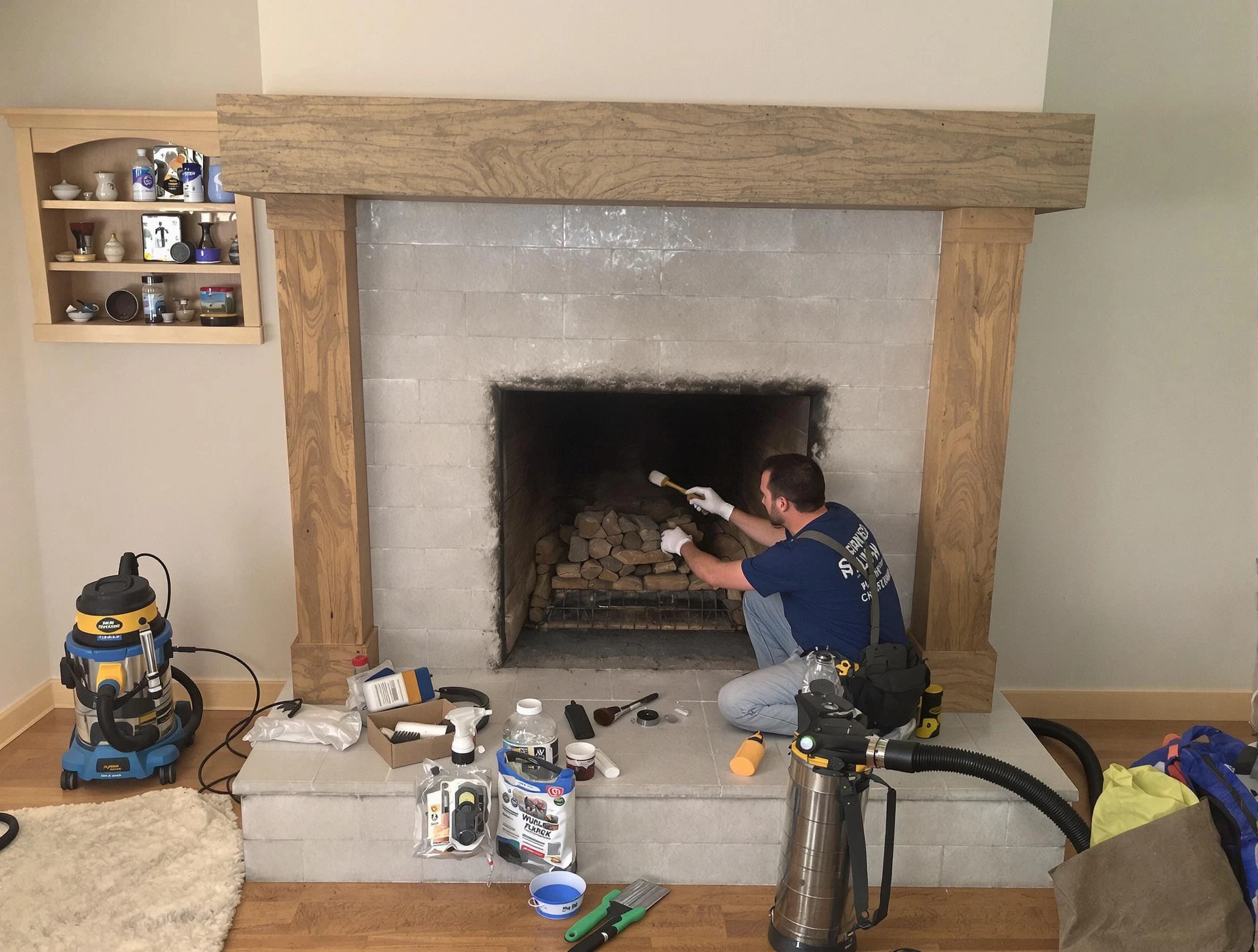 Detailed creosote removal process by Hopewell Chimney Sweep in Hopewell, PA