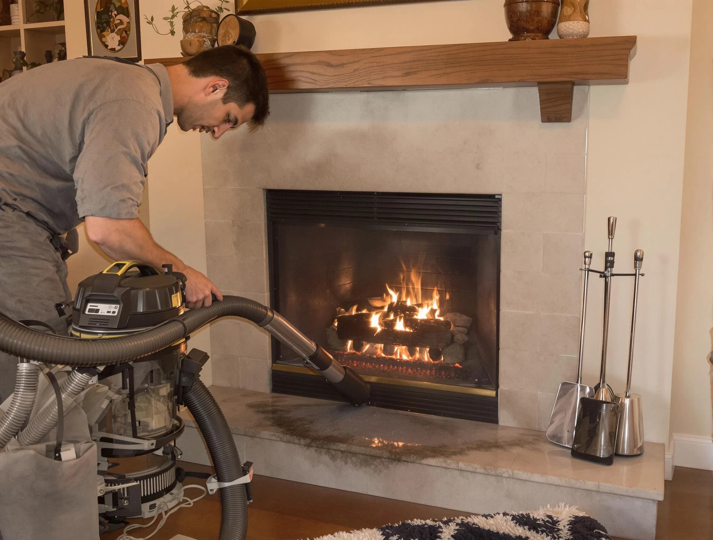 Routine fireplace upkeep by Hopewell Chimney Sweep in Hopewell, PA