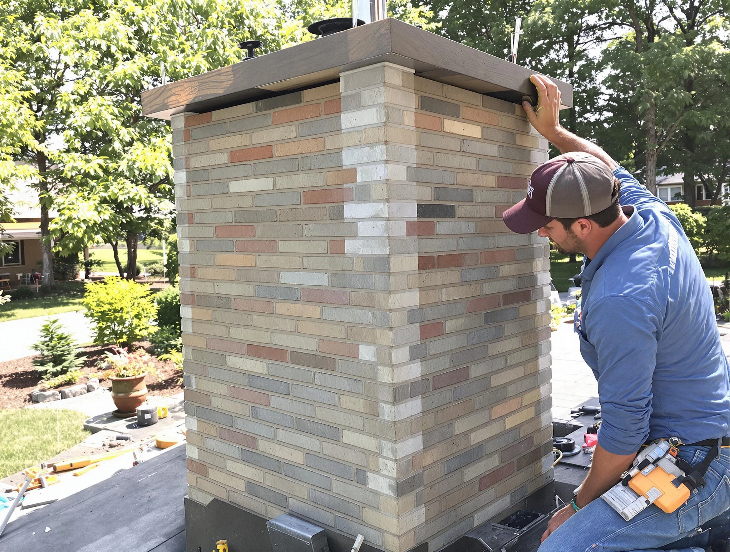 Hopewell Chimney Sweep completing a modern chimney remodel in Hopewell, PA