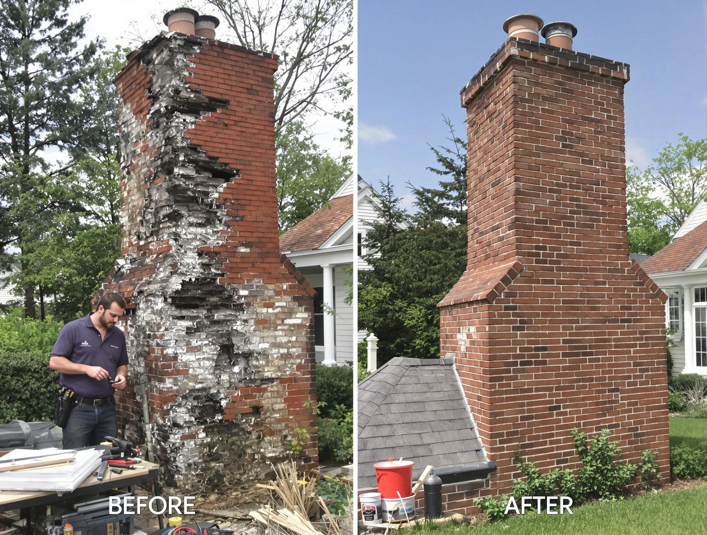 Hopewell Chimney Sweep performing a full chimney restoration in Hopewell, PA