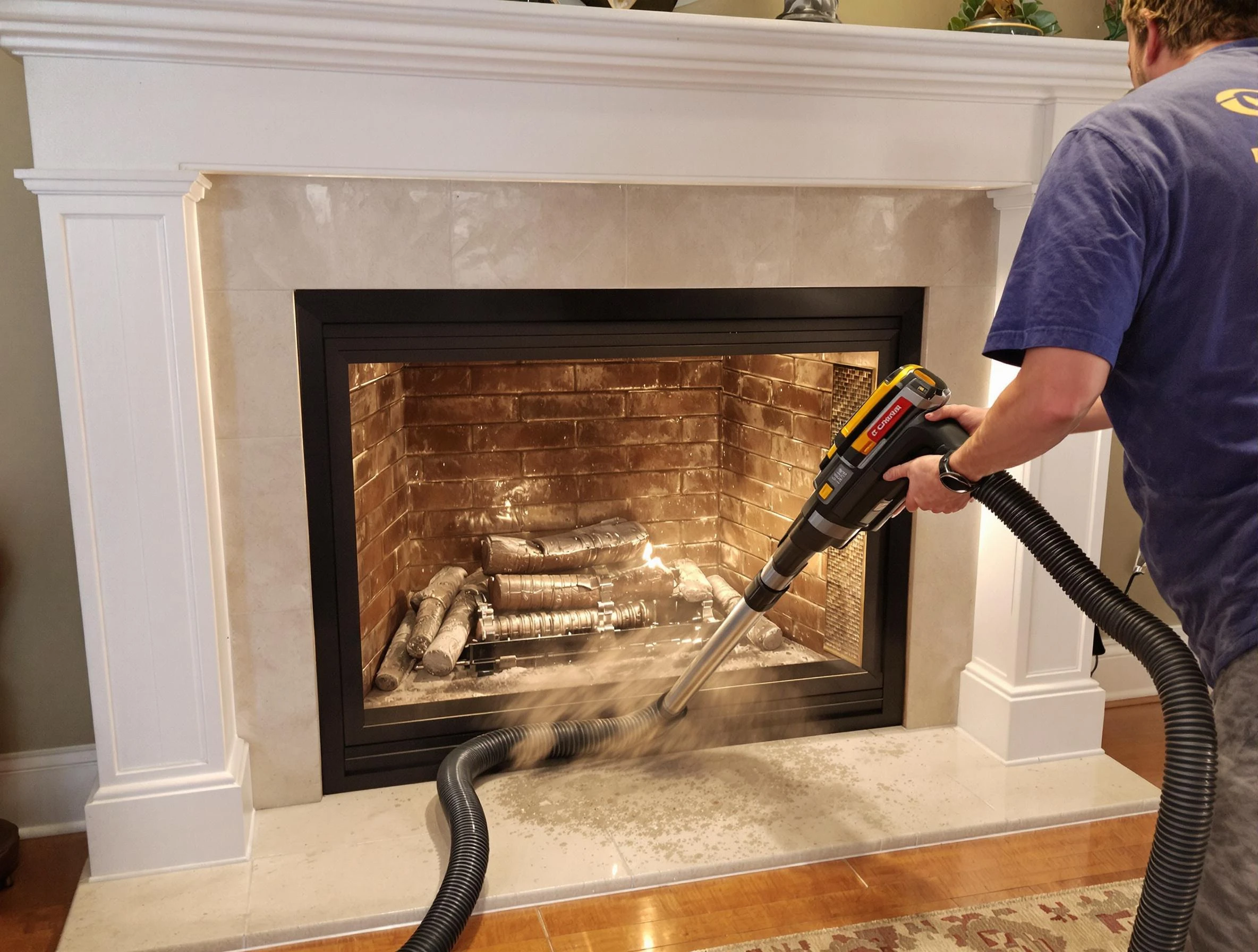 Fireplace cleaning performed by Hopewell Chimney Sweep in Hopewell, PA