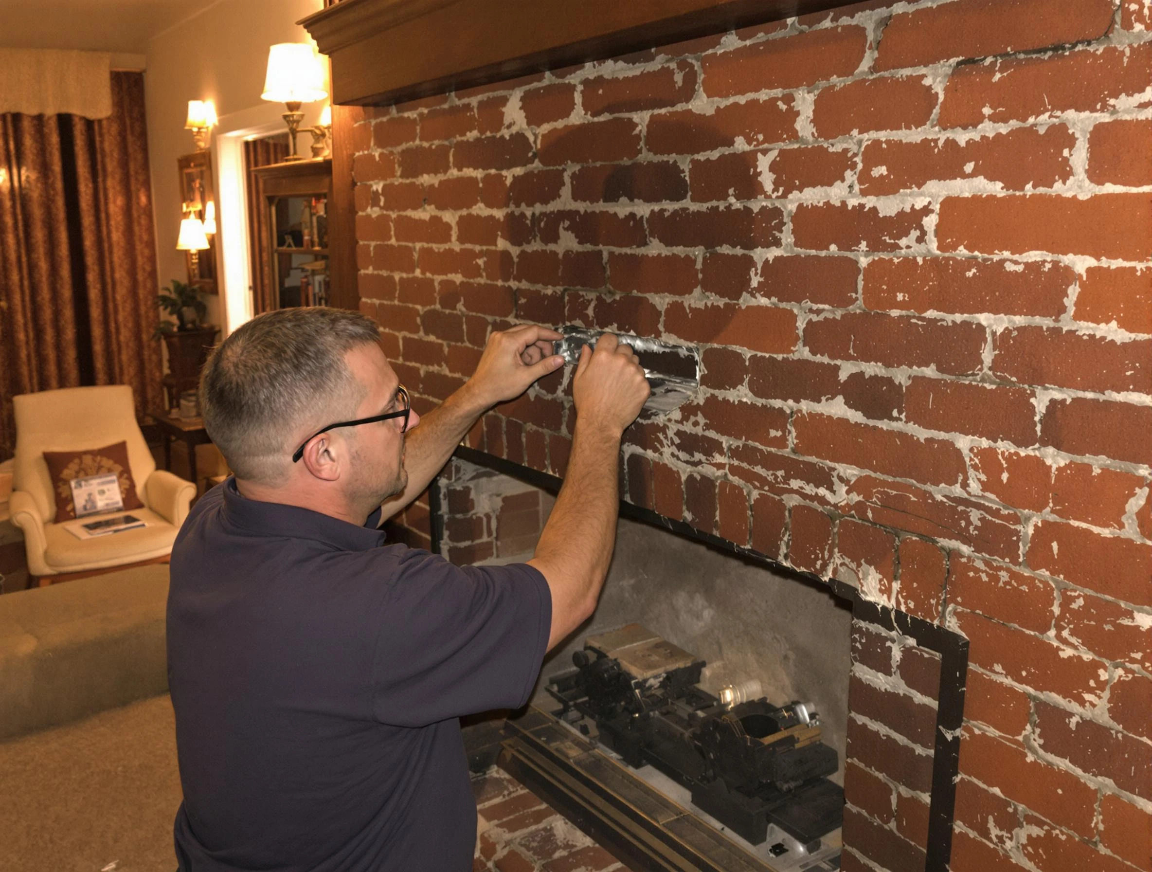 Hopewell Chimney Sweep expert fixing a fireplace in Hopewell, PA