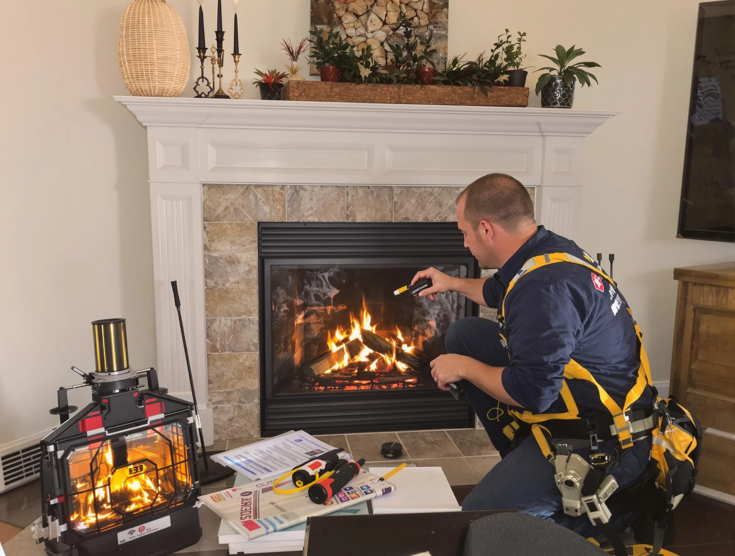 Safety-focused fireplace inspection by Hopewell Chimney Sweep in Hopewell, PA